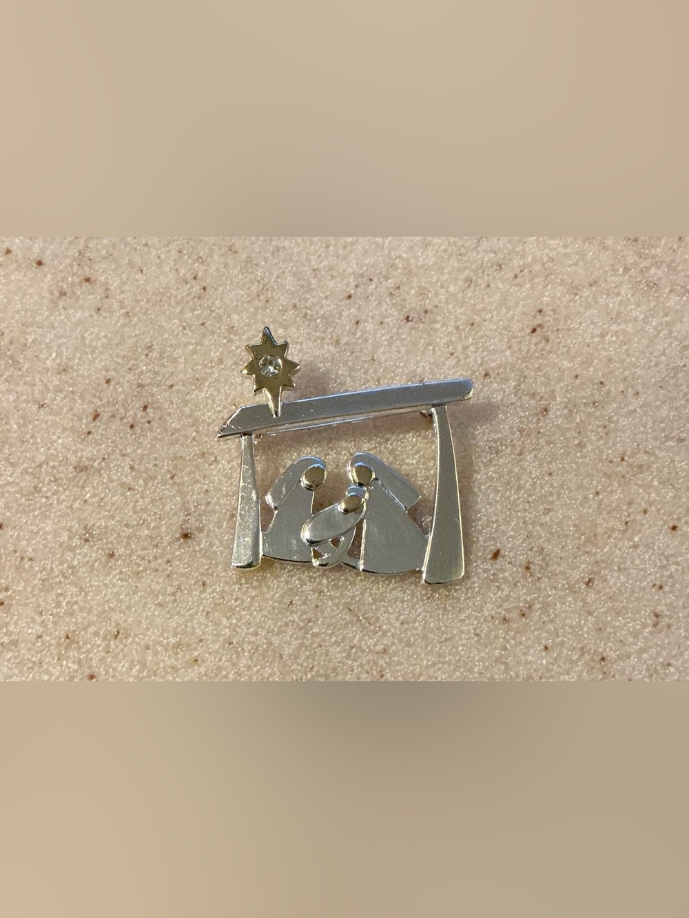 TC Silver-tone Nativity Pin with Star Accent